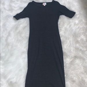 Lularoe charcoal grey ribbed Julia dress